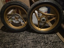 Vintage Ducati Oscam 3-spoke Gold Cast Aluminum Wheels 18 Front Rear Set -...