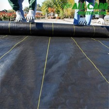 3x250FT Woven Ground Cover Landscape Fabric Heavy PP Weed Barrier Garden Mat