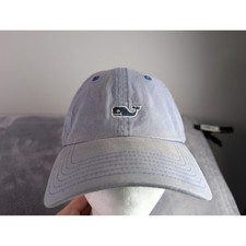 Vineyard Vines Men's Faded Whale Logo Adjustable Baseball Cap Light Blue Hat