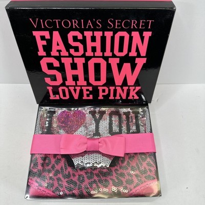 Victoria's Secret PINK 2011 Fashion Show Lace Back Sequin Panty Set X2 L NIB Y2K
