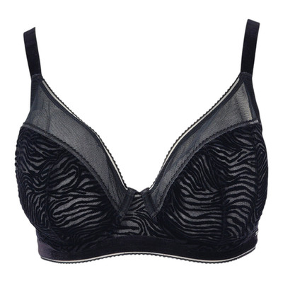 Schwarzer ungepolsterter BH Zebra Mesh von Autogramm