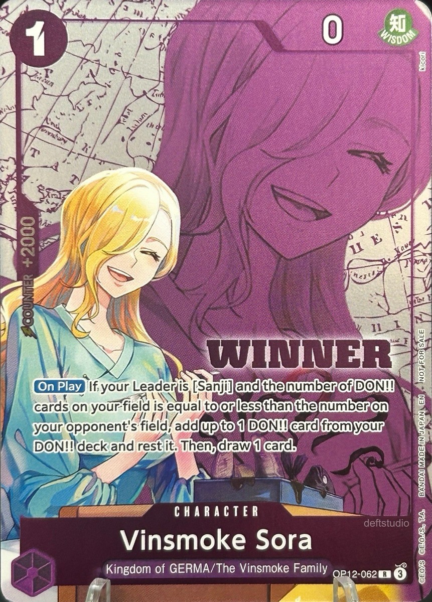 Vinsmoke Sora • OP12-062 Full Art Foil Stamp Winner Pack One Piece