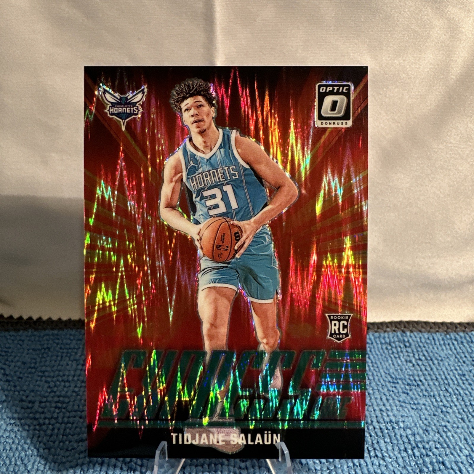 2024-25 Donruss Optic #8 Tidjane Salaun Express Lane Green Shock #/149, Hornets