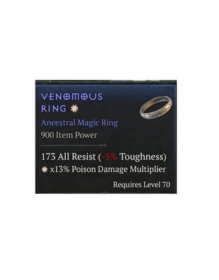 Diablo 4 S14 Venomous Ring 1GA Ancestral Magic Ring Item Rogue Equipment Gear