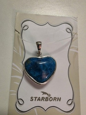 NWT Starborn Creations Chilean Blue Opal Heart Pendant