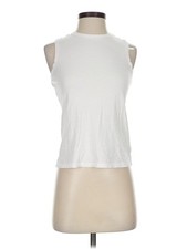 Nicole Miller New York Women White Sleeveless T-Shirt XS