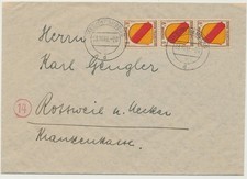 Franz&ouml;sische Zone 1946 Mehrfachfrankatur - Schramberg 3.10.46 Michel Nr. 4