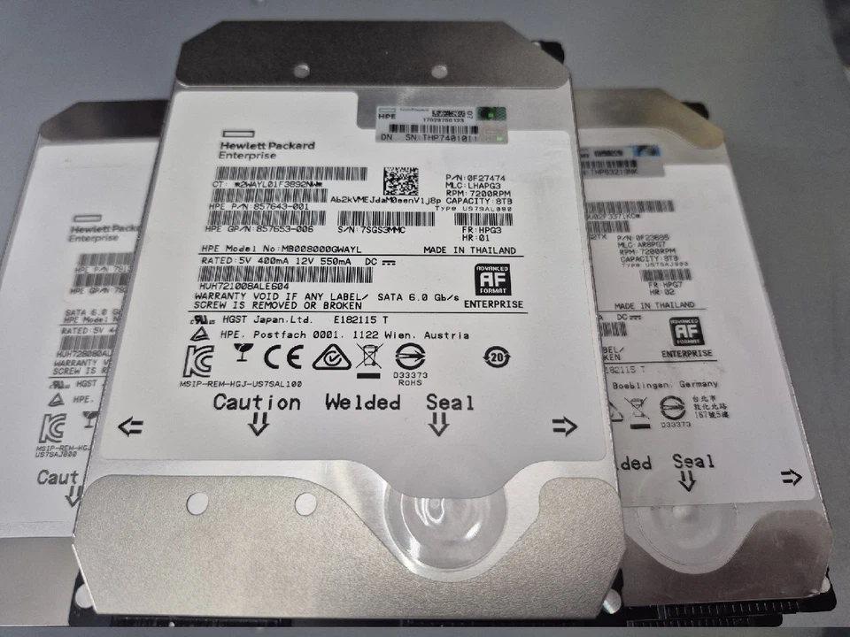HP Hitachi 8TB SATA 7.2k 6Gb/s 3.5" Enterprise Hard Drive HUH721008ALE604 HPE