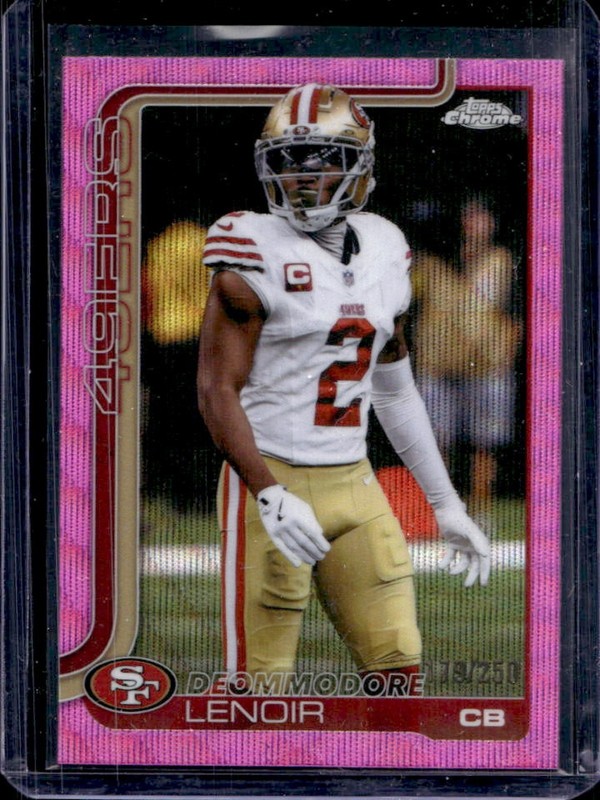 2025 Topps Chrome Deommodore Lenoir Pink Wave Refractor #/250 49ers