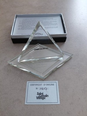 Glasstück der Louvre-Pyramide Saint Gobain - Zertifikat 1987 