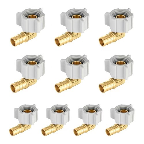 EFIELD 10PCS 1/2" PEXX 1/2" FEMALE NPT SWIVEL ELBOW BRASS CRIMP FITTING, NO LEAD