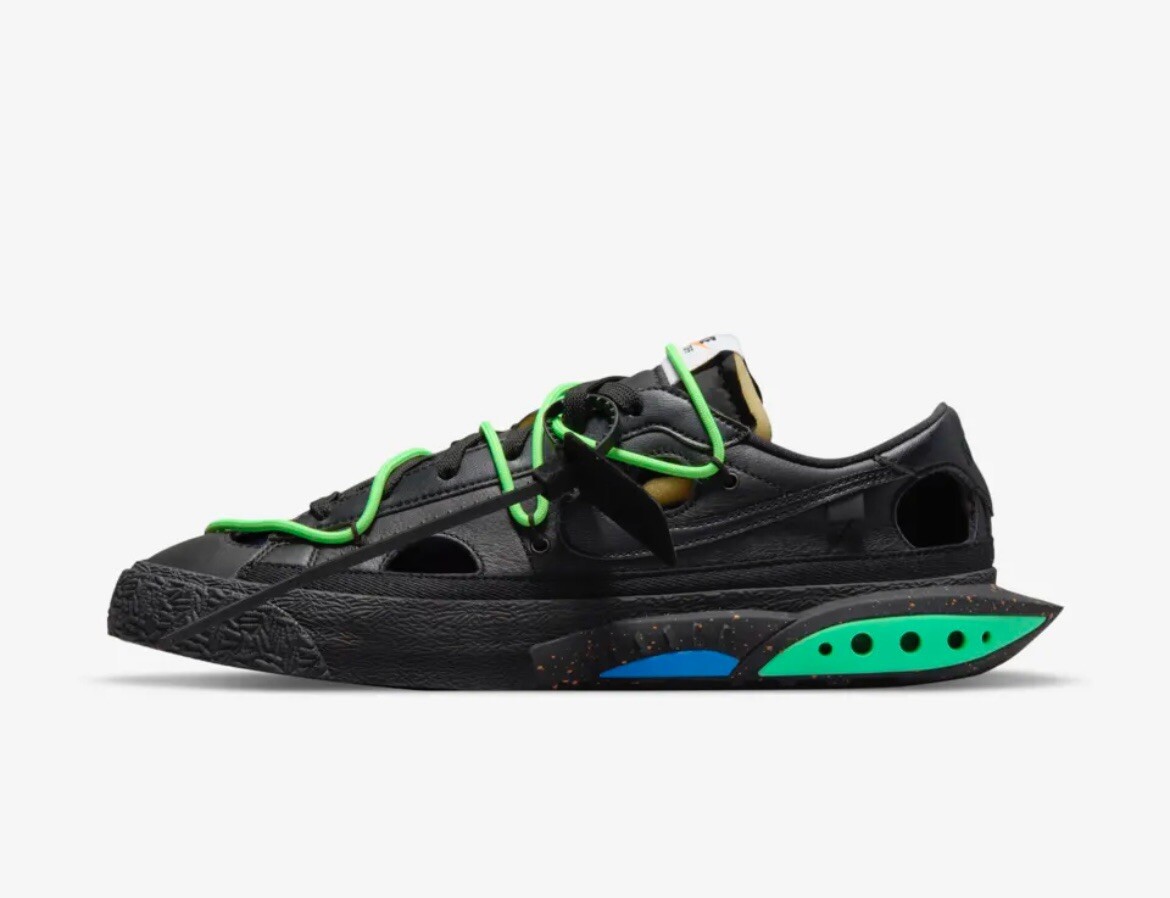 OFF WHITE X NIKE Sneakers Nike x OFF WHITE Blazer Low 77 verde elettro UK10 ? a mano ? gratuite ?