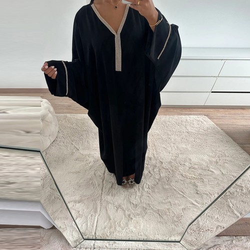 Muslim Islamic Loose Dress Dubai Abaya Kaftan Women Jalabiya Gown Ramadan Robe - Picture 5 of 39