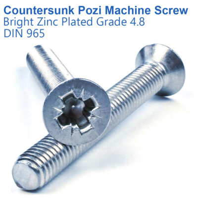M5 X 20mm Machine Screw Pozi Countersunk In Zinc Plated Steel - ISO 7046 Pt1 (DIN 965Z - Foto 2