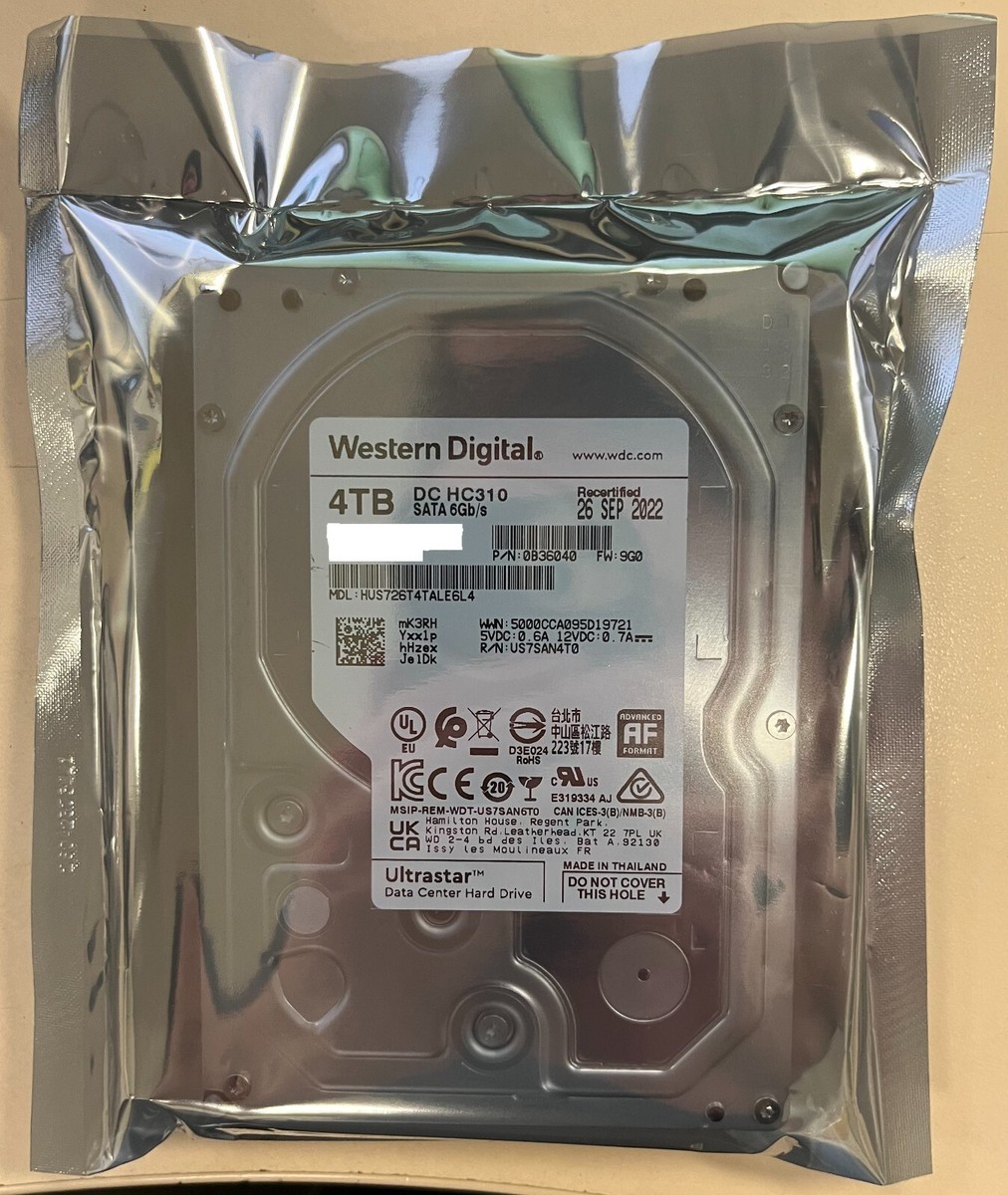 [624] HGST 4TB ✕２個　SET HGST 4TB✕2＝8TB SATA HDD（HGST Enterprise He8 HDD Found in