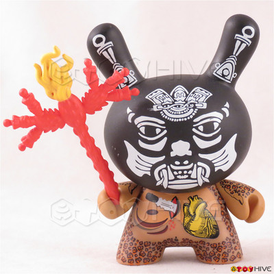 Kidrobot Dunny 2011 Azteca II 2 figure Black Xolotl by Izzie Ramirez Fatal