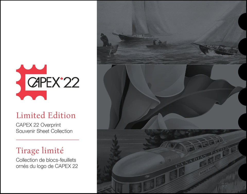 CAPEX*22 = OVERPRINT COLLECTION of 3 Souvenir Sheets in FOLDER, MNH Canada 2022 Foto 3 de 3