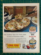 1959 Vintage Chun King Chow Mein American Oriental Foods Divider Pak Print Ad S1