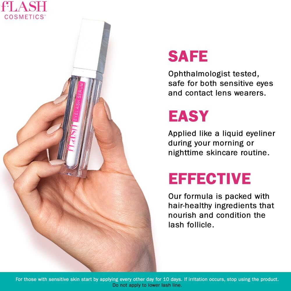 Flash Eyelash Serum, Serum For Long, Curled Lashes - Enhances And