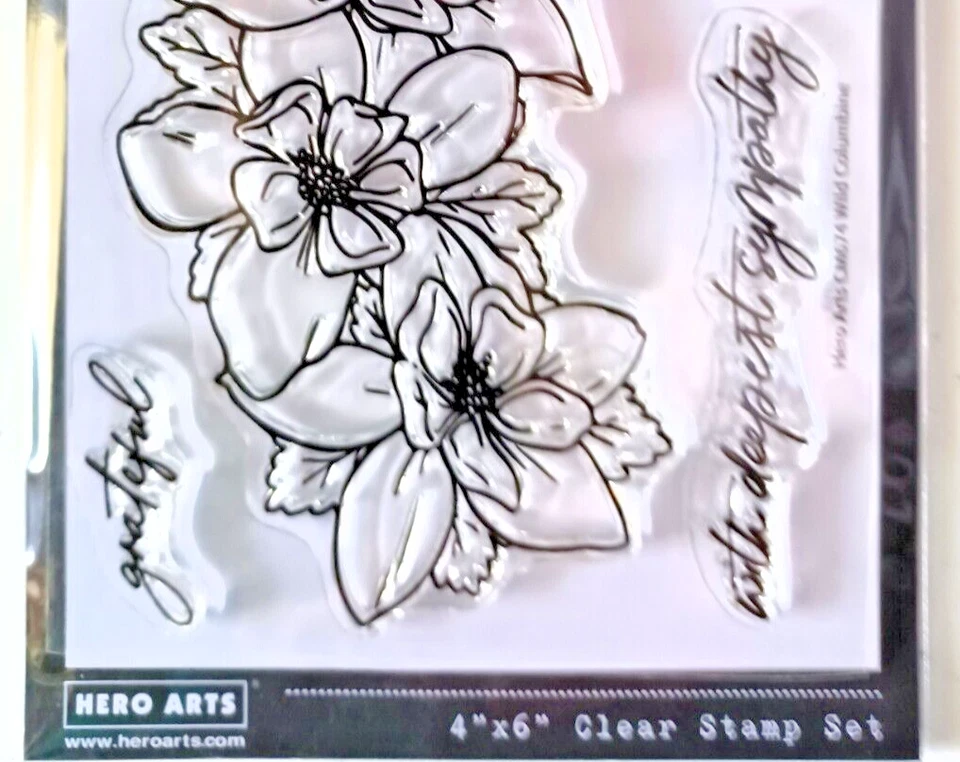 Juego de estampillas transparentes Wild Columbine Flower de Hero Arts CM674 ¡NUEVO! Foto 3 de 3