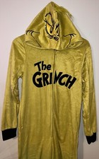 Dr. Seus GRINCH Sleepwear Jumpsuit One Piece Adult MEDIUM Costume Pajamas NEW 