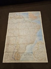 National Geographic Map - Eastern South America - 1955