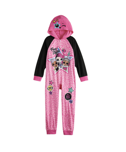 L O L Surprise Girl S Hooded One Piece Pajamas Pink Leopard 4 Nwt Ad3 630 Ebay