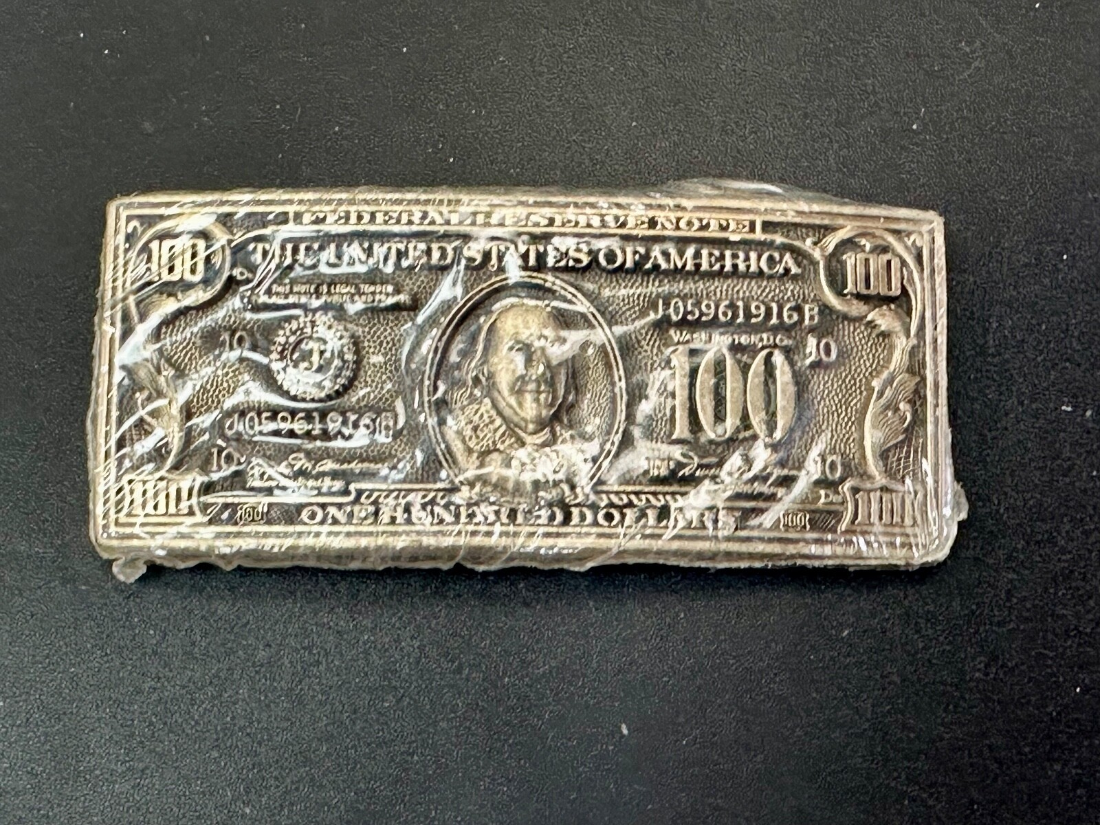 100 Dollar Bill Benjamin Solid Brass Nos Belt Buc… - image 13