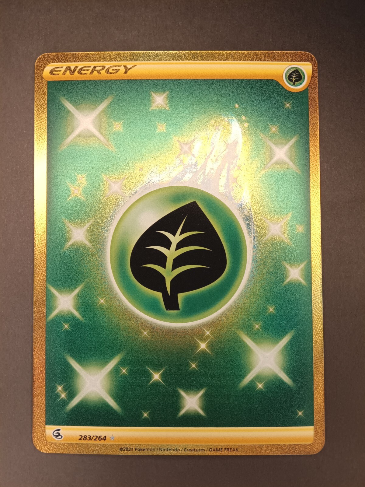 Pokémon TCG Grass Energy Fusion Strike 283/264 Holo Secret Rare NM