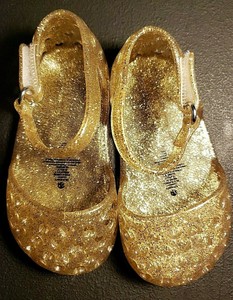 glitter jelly flats