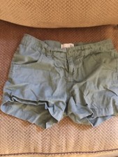 Girls Green Linen/ Cotton Blend Old Navy Shorts Adjustable Waist SZ 14 Preowned