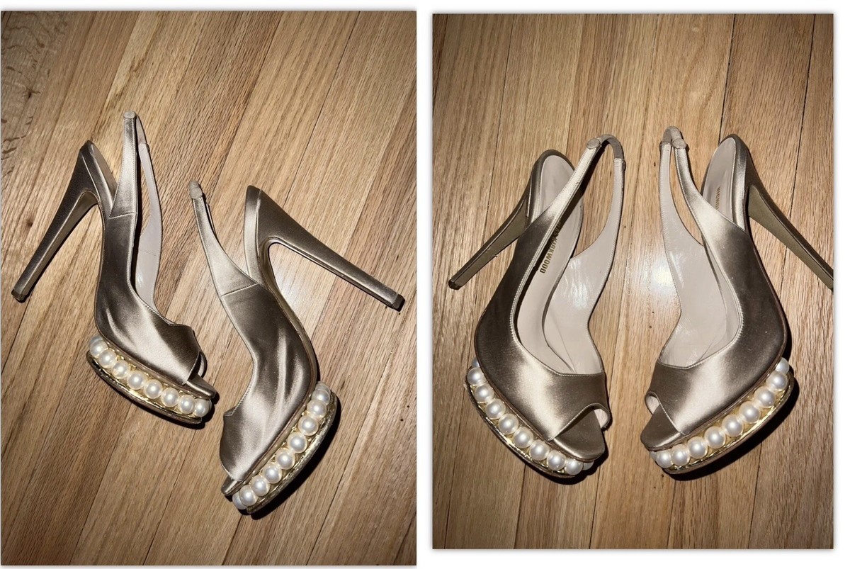nicholas kirkwood 36 Pearl Platform Open Toe Beige High nicholas kirkwood 36 Pearl Platform Open Toe Beige High