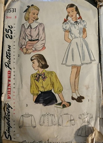 Lot of 9 Vintage 40s 50s Children's Dress Sewing Patterns Sizes 7 & 8 - Picture 5 of 10