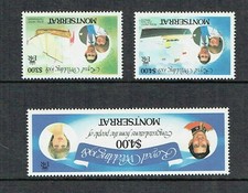 Montserrat 1981 Royal Wedding - 3 values with INVERTED watermark unmounted mint