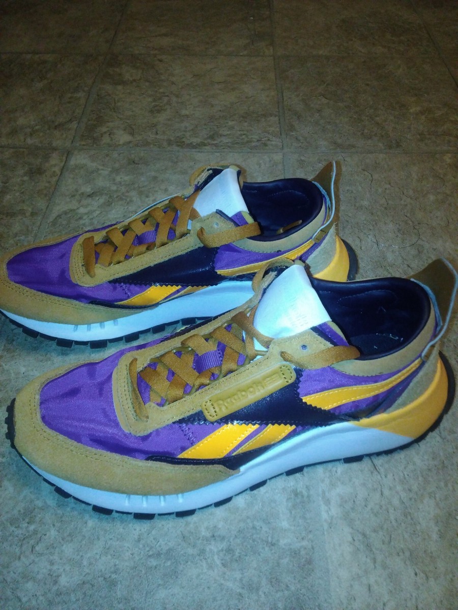 Reebok CL Legacy Size Purple Yellow Sneakers Shoes 1Y3501 Lace Up