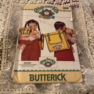Butterick Sewing Pattern 3046 - Cabbage Patch Kids Backpacks - Iron-on ...