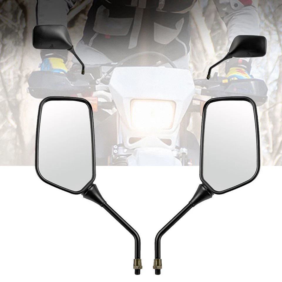 Par de espejos retrovisores negros para moto Suzuki DR200 DR350 DRZ400 DR650 L&R Foto 2 de 4