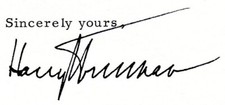 AUTOGRAPH HARRY S. TRUMAN 1963
