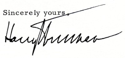 AUTOGRAPH HARRY S. TRUMAN 1963