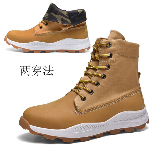 Men's Autumn and Winter Thick Soled Outdoor Shoes High Top Lace Up Casual Boots