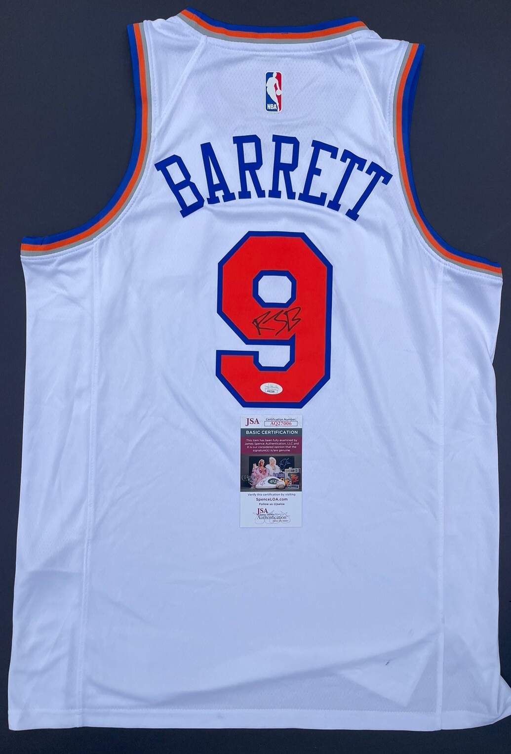 RJ Barrett Signed Autographed New York Knicks Jersey Psa/Dna Coa Duke 