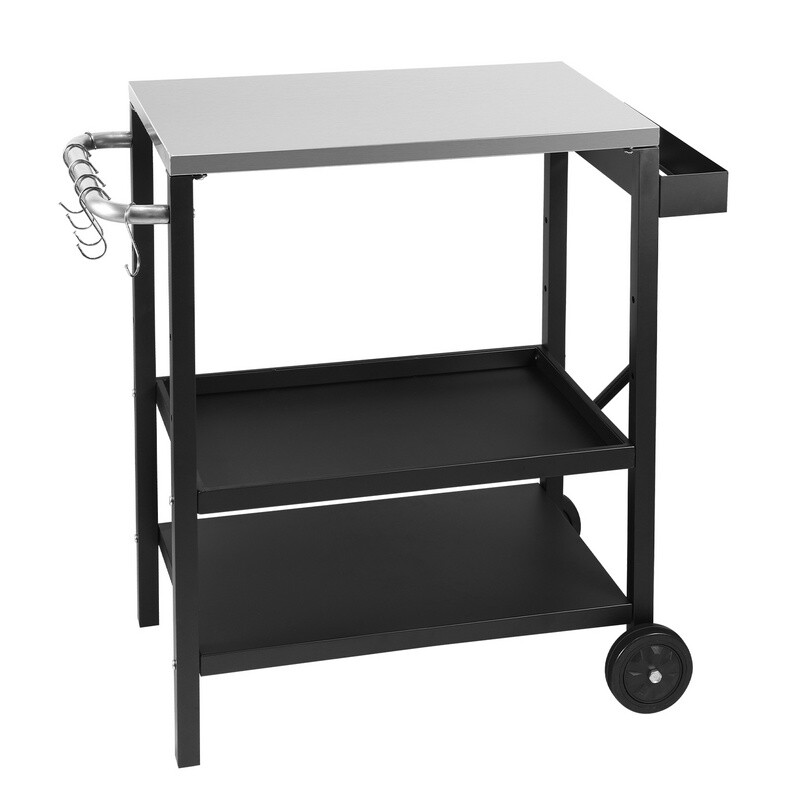 Grillwagen Grilltisch Grillständer Metall BBQ Arbeitsfläche Serviertisch