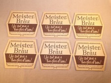 Vintage Meister Brau Peter Hand Brewery Chicago Beer Coaster Lot of 6 Rare