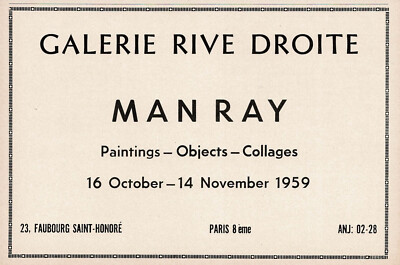 1950s Vintage Man Ray Art Exhibition Rive Droite Gallery Original Print Ad