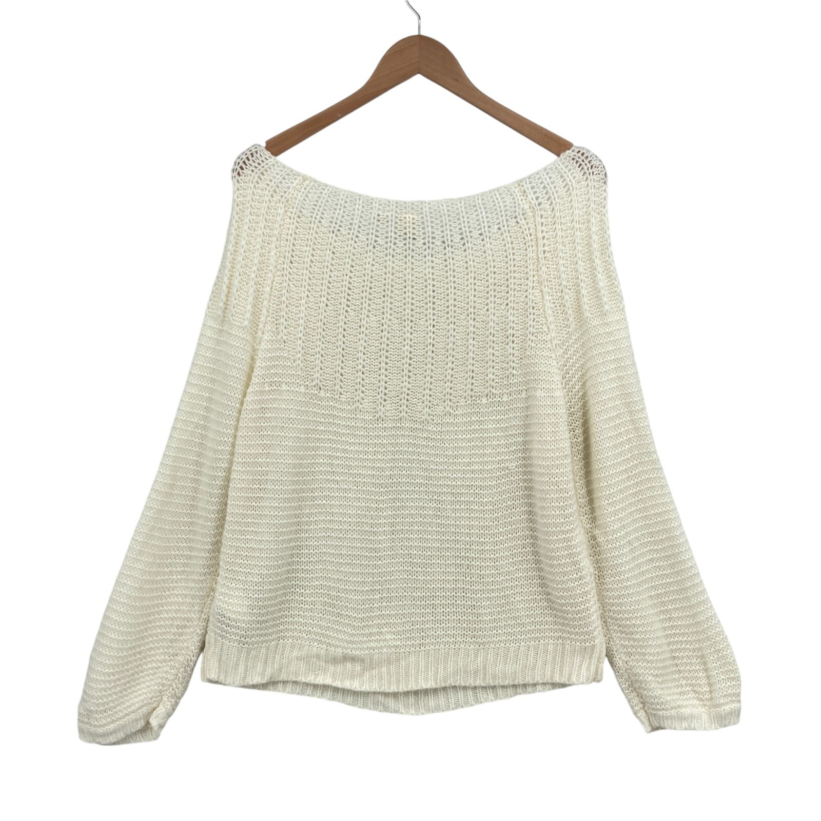 ROXY Sweater Womens Large White Solid Open Knit C… - image 2