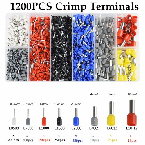 1200PCS Wire Crimp Connector Cable Cord Pin End Bootlace Ferrule Terminal Kits - Picture 8 of 10