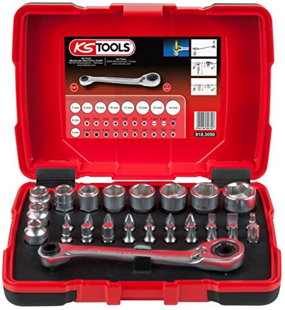 (TG. 1/4 Zoll /11 mm) KS Tools di bit set 31 PZ, 1 pezzi, 918.3050 - NUOVO
