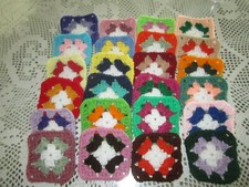    20-4" GRANNY SQUARES BLOCKS 4 AFGHAN, AFGHANS ASSORTED