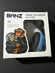 Baby Banz Infant BLUE Hearing Protection Earmuffs Headphones USED ONCE w/ Box