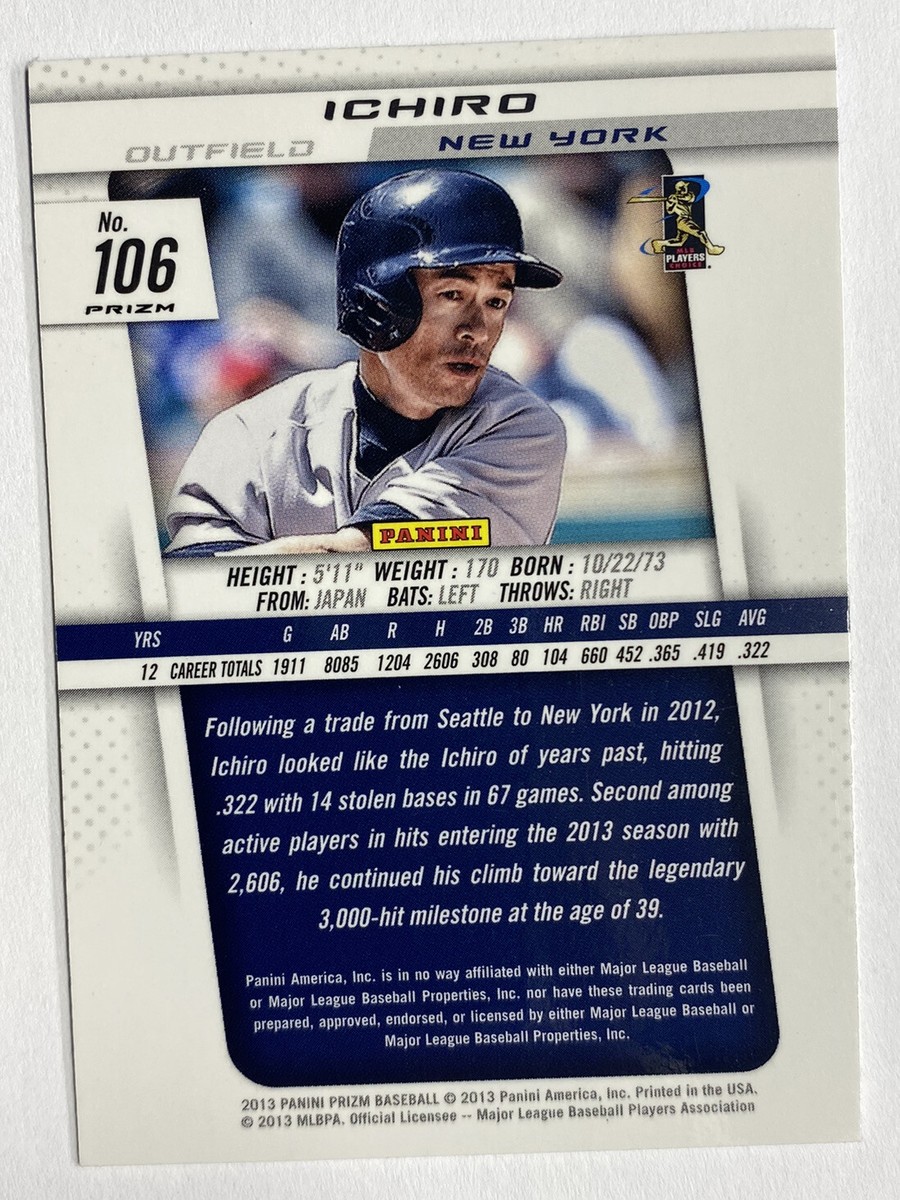 Ichiroページ 2013 Panini Prizm Blue Ichiro #106 | eBay